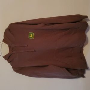 John Deere Hoodie size XL brown with green John Deere logo on front and back